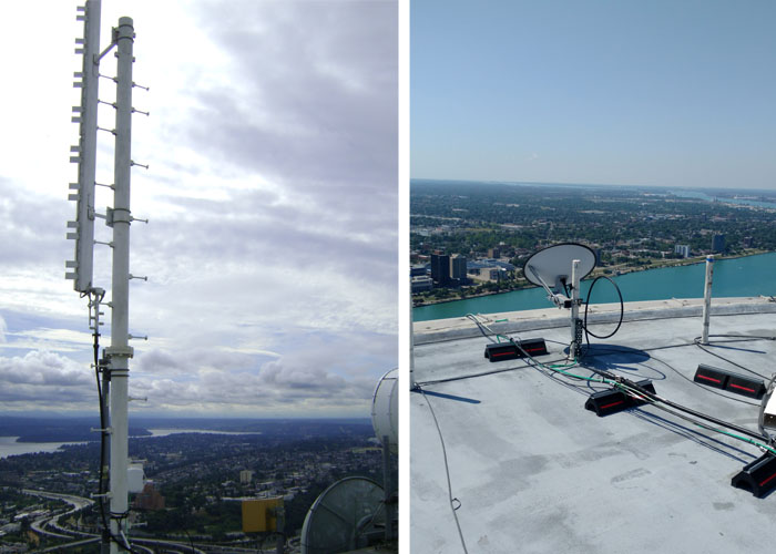 Antennas on buildings